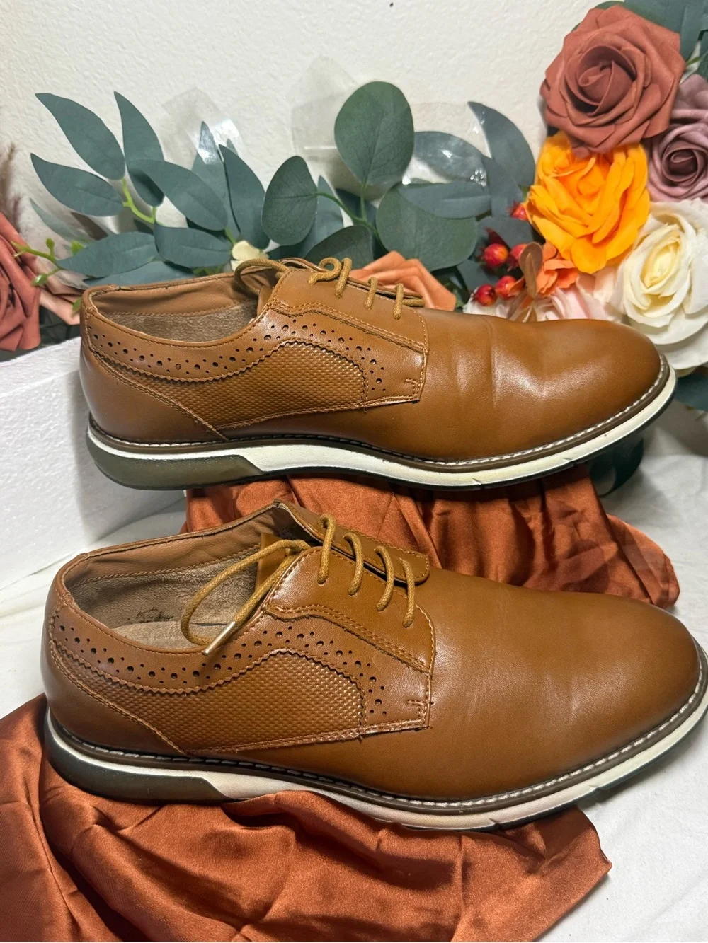 Men's Classic Brown Leather Derby Shoes